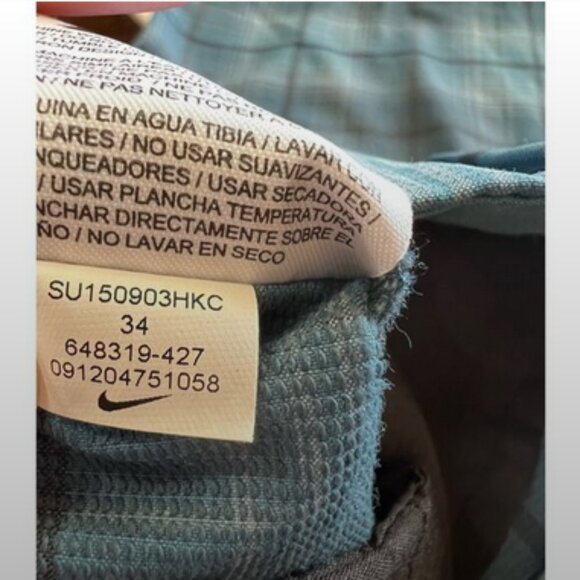 Nike Golf Shorts Mens 34 Blue Athletic Dri-Fit Plaid Flat Front MSRP $69 - Picture 10 of 12